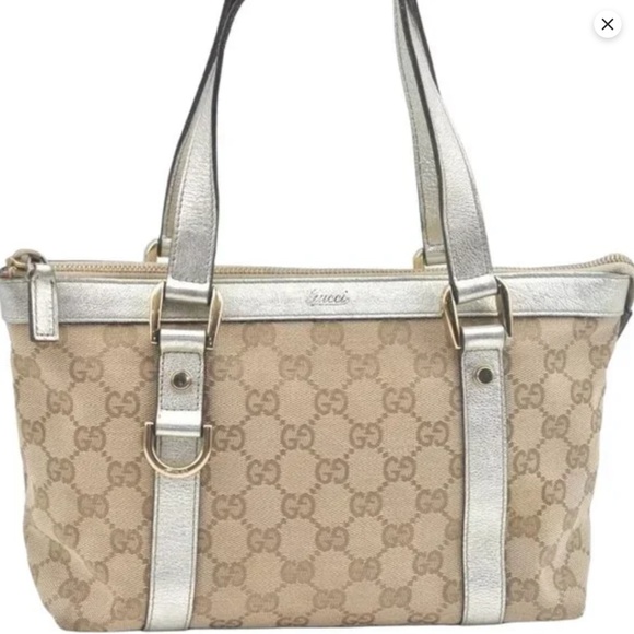 Gucci Monogram Abbey Tote Platinum - Picture 1 of 10